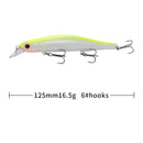 1pcs Fishing Lure Minnow 12.5cm/17.7g Topwater Artificial Bait 3D Eyes Plastic Wobblers Tackle Pesca Far-casting Magnet System