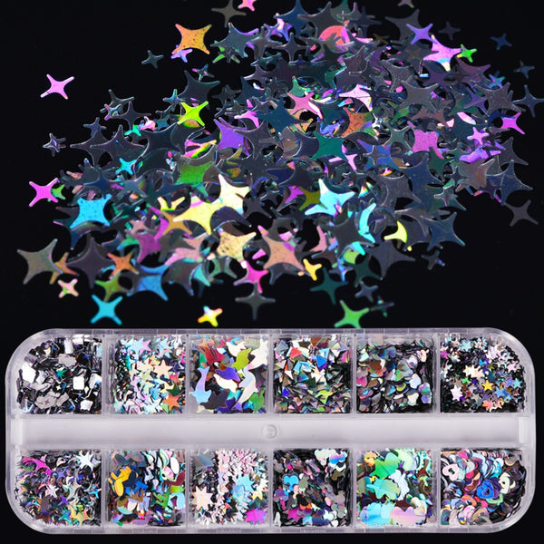 1 Case Nail Art Sequins For  Holographic Effect