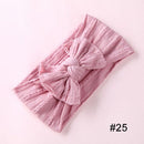 1PCS New Braid Nylon Bow Headbands,Cable Knit Solid Wide Nylon Headbands Turban, Baby Girls Head Wrap Hair Accessories 27 colors