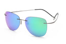100% Titanium Polarized sunglasses Polaroid super Light Brand Designer Rimless Polaroid Gafas Men Sun glasses eyewear
