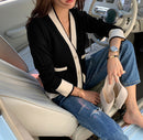 Vintage Ladies Knitted Cardigans Sweaters Women Long Sleeve V-neck Korean Office Fashion Slim Tops Cardigans 2019 Autumn Winter