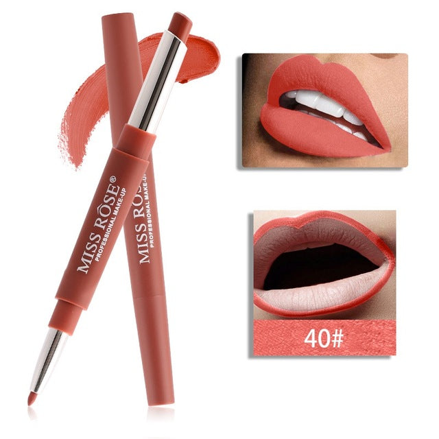 Dual Ended Highly Pigmented Waterproof Matte Velvety Smooth Lipstick