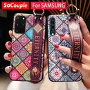 Bright Tiles Print Wristlet Case For Samsung Galaxy A50 A51 A70 A71 A30s A20 S8 S9 S10 S20 Plus Ultra Note 10 plus