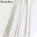 1 yard white pearl rhinestone hot fix tape ribbon glass crystal rhinestone decoration iron on shoes clothing accessories TR020