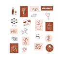 Mohamm 60 Sheets Cartoon Stationery Stickers Release Paper Stickers Scrapbooking Accessories School Supplies Diary Photos Albums