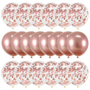 20Pcs Rose Gold Balloon Set Confetti Metallic Balloons Birthday Party Wedding Decoration Anniversary Globals Baby Shower Balloon