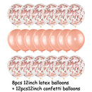 20Pcs Rose Gold Balloon Set Confetti Metallic Balloons Birthday Party Wedding Decoration Anniversary Globals Baby Shower Balloon