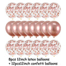 20Pcs Rose Gold Balloon Set Confetti Metallic Balloons Birthday Party Wedding Decoration Anniversary Globals Baby Shower Balloon