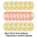 20Pcs Rose Gold Balloon Set Confetti Metallic Balloons Birthday Party Wedding Decoration Anniversary Globals Baby Shower Balloon