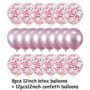 20Pcs Rose Gold Balloon Set Confetti Metallic Balloons Birthday Party Wedding Decoration Anniversary Globals Baby Shower Balloon