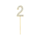 1Pc Glitter Alloy Rhinestone Number Cake Toppers Baby Shower Birthday Decoration Wedding Gold Silver Digital Cakes Dessert Decor