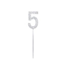 1Pc Glitter Alloy Rhinestone Number Cake Toppers Baby Shower Birthday Decoration Wedding Gold Silver Digital Cakes Dessert Decor