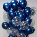 Luminous Blue Latex Balloons And Metallic Chrome Balloons