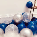 Luminous Blue Latex Balloons And Metallic Chrome Balloons
