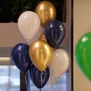 Luminous Blue Latex Balloons And Metallic Chrome Balloons