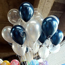 Luminous Blue Latex Balloons And Metallic Chrome Balloons