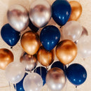 Luminous Blue Latex Balloons And Metallic Chrome Balloons