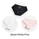 3Pcs/Set Seamless Panties Set Underwear Women's Lingerie Soft SILK Female Fashion Panty Sexy Lady Intimates Low Rise Briefs Set