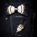 Exquisite Hand Made Bow Tie And Brooch Pin Gift Box Set