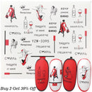 1 Sheet Russian text Nail Watermark Decals Sexy lips Middle finger Sexy girl Water Transfer Slider Russia Words Manicure Tattoos
