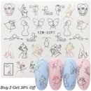 1 Sheet Russian text Nail Watermark Decals Sexy lips Middle finger Sexy girl Water Transfer Slider Russia Words Manicure Tattoos