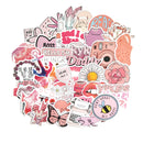 50PCS Cartoon Pink INS Style Vsco Girl Stickers For Laptop Moto Skateboard Luggage Refrigerator Notebook Laptop Toy Sticker F5