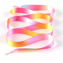 1 Pair 22 Colors Silk Satin Shoelaces 2 CM Width Flat Ribbon Shoe laces Boots Women Sneakers Shoelace Length 80CM 100CM 120CM S1