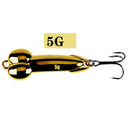 1pcs DD Metal Spoon Fishing Lure Treble Hook 5g 10g 15g 20g Silver Gold Metal Sequins Spinnerbait Treble Hook Hard Bait Tackle
