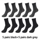 10 Pairs High Quality Bamboo Fiber Men's Socks Business Breathable Deodorant Compression Socks Men Long Big Size EUR 38-46