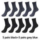 10 Pairs High Quality Bamboo Fiber Men's Socks Business Breathable Deodorant Compression Socks Men Long Big Size EUR 38-46