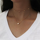 2020 New Female Fashion Crystal Heart Necklace Pendant Short Gold Chain Necklace Pendant Necklace Charm Gifts Girlfriends Gift