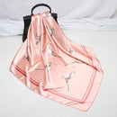 Fashion Scarves for Women Shawl Print Silk Satin Hijab Scarf Female Bandana 90*90cm Luxury Brand Square Shawls Scarfs For Ladies