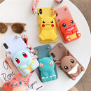3D Cartoon Zipper Wallet soft Phone cover for iphone X XR XS 11 pro MAX 7 8 6S plus for samsung S9 S10 Note case