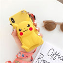 3D Cartoon Zipper Wallet soft Phone cover for iphone X XR XS 11 pro MAX 7 8 6S plus for samsung S9 S10 Note case