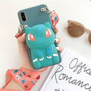 3D Cartoon Zipper Wallet soft Phone cover for iphone X XR XS 11 pro MAX 7 8 6S plus for samsung S9 S10 Note case