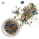 1 Box Mixed 3D Rhinestones Nail Art Decorations Crystal Gems Jewelry Gold AB Shiny Stones Charm Glass Manicure Accessories