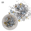 1 Box Mixed 3D Rhinestones Nail Art Decorations Crystal Gems Jewelry Gold AB Shiny Stones Charm Glass Manicure Accessories