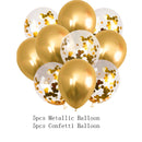 10/14pcs Metallic Balloons Heart Star Gold Confetti Balloon Birthday Party Decoration Kids Adult Air Balls globos Wedding Decor