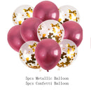 10/14pcs Metallic Balloons Heart Star Gold Confetti Balloon Birthday Party Decoration Kids Adult Air Balls globos Wedding Decor