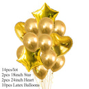 10/14pcs Metallic Balloons Heart Star Gold Confetti Balloon Birthday Party Decoration Kids Adult Air Balls globos Wedding Decor