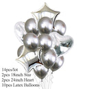10/14pcs Metallic Balloons Heart Star Gold Confetti Balloon Birthday Party Decoration Kids Adult Air Balls globos Wedding Decor