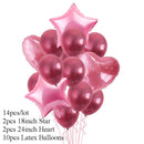 10/14pcs Metallic Balloons Heart Star Gold Confetti Balloon Birthday Party Decoration Kids Adult Air Balls globos Wedding Decor