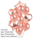 10/14pcs Metallic Balloons Heart Star Gold Confetti Balloon Birthday Party Decoration Kids Adult Air Balls globos Wedding Decor