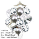 10/14pcs Metallic Balloons Heart Star Gold Confetti Balloon Birthday Party Decoration Kids Adult Air Balls globos Wedding Decor