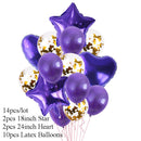 10/14pcs Metallic Balloons Heart Star Gold Confetti Balloon Birthday Party Decoration Kids Adult Air Balls globos Wedding Decor