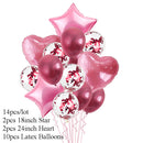 10/14pcs Metallic Balloons Heart Star Gold Confetti Balloon Birthday Party Decoration Kids Adult Air Balls globos Wedding Decor