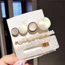 3PCS/Set Korean Acrylic Hair Clips For Women Hair Accessories Fashion Jewelry Simulated Pearl Hairpins Geometric Gold Barrettes