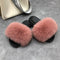 Real fox Fur Slippers Women Home Fluffy Sliders Comfort Furry Summer Flats Sweet Ladies Shoes Female Furry Indoor Flip Flops