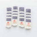 4Pcs Cat Paw Table Foot socks Chair Leg Covers Floor Protectors Non-Slip Knitting Socks For Furniture Cartoon Home Decor