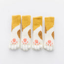 4Pcs Cat Paw Table Foot socks Chair Leg Covers Floor Protectors Non-Slip Knitting Socks For Furniture Cartoon Home Decor